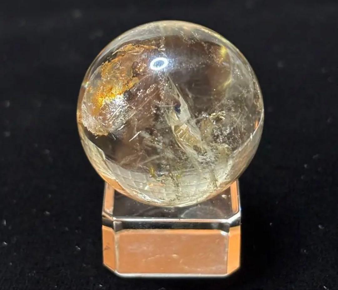 【金・成功・良縁】虹入！青ラダー入シトリンスフィア⭐️ゴールデンヒーラ共R207