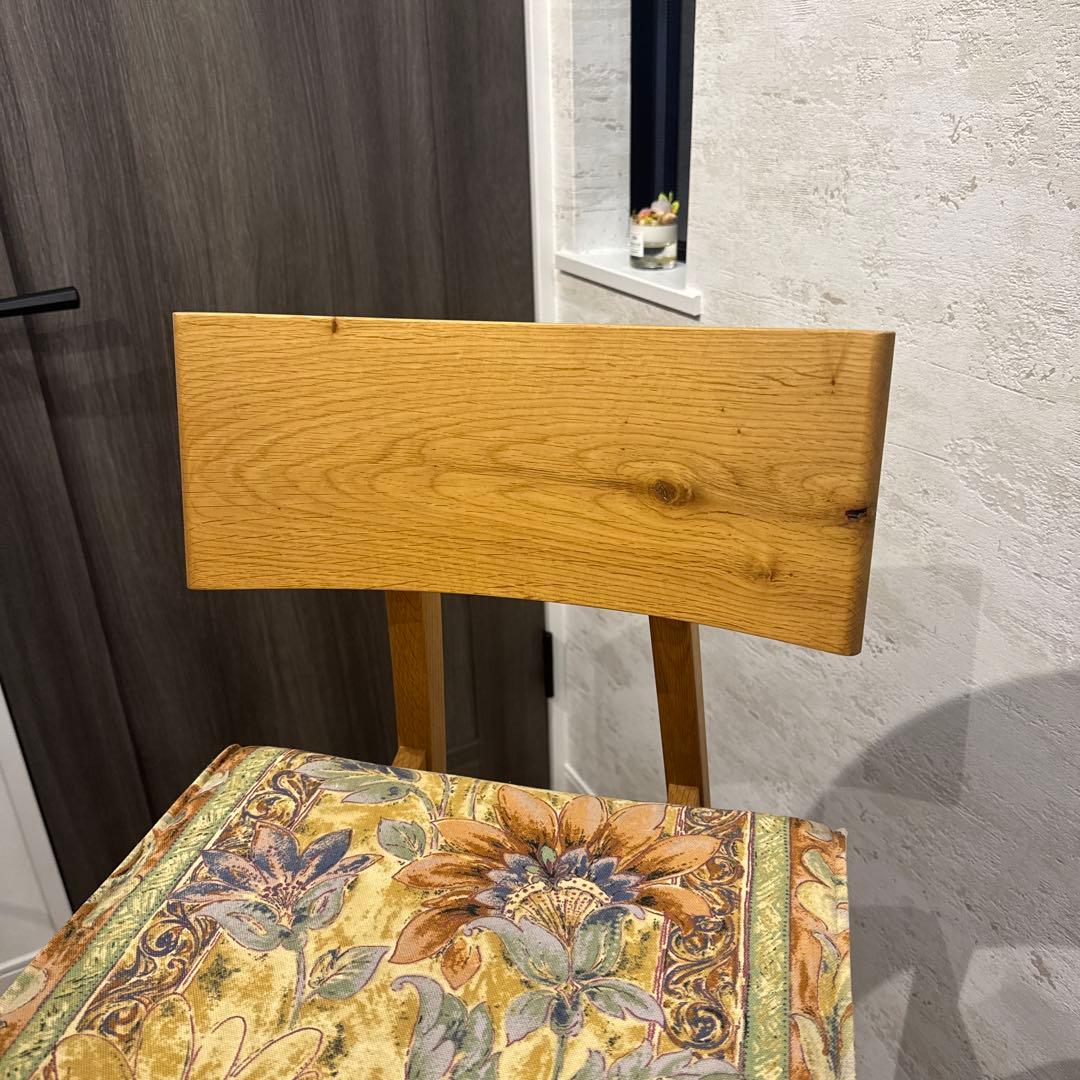 ナチュラルウッド バースツール 花柄クッション　飛騨産業