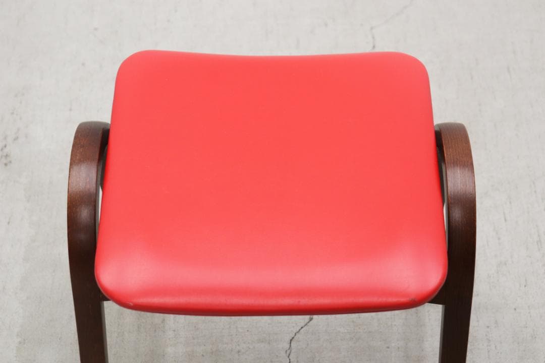 秋田木工 ビーチ材 スタッキングスツール No.202 ヴィンテージ 赤 1
