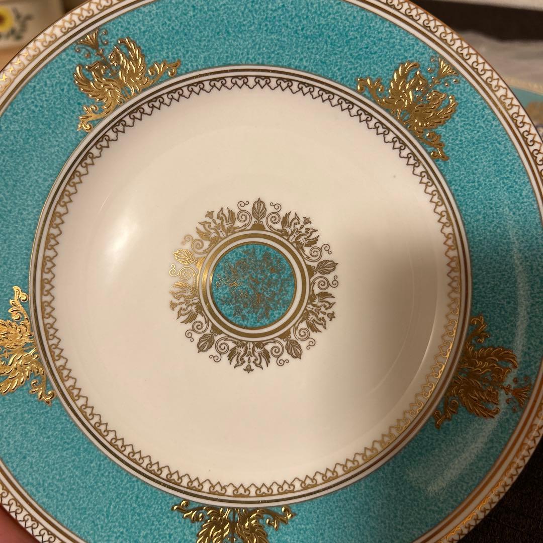 ウェッジウッド　コロンビア　パウダーターコイズ　デザートプレート　17.5cm