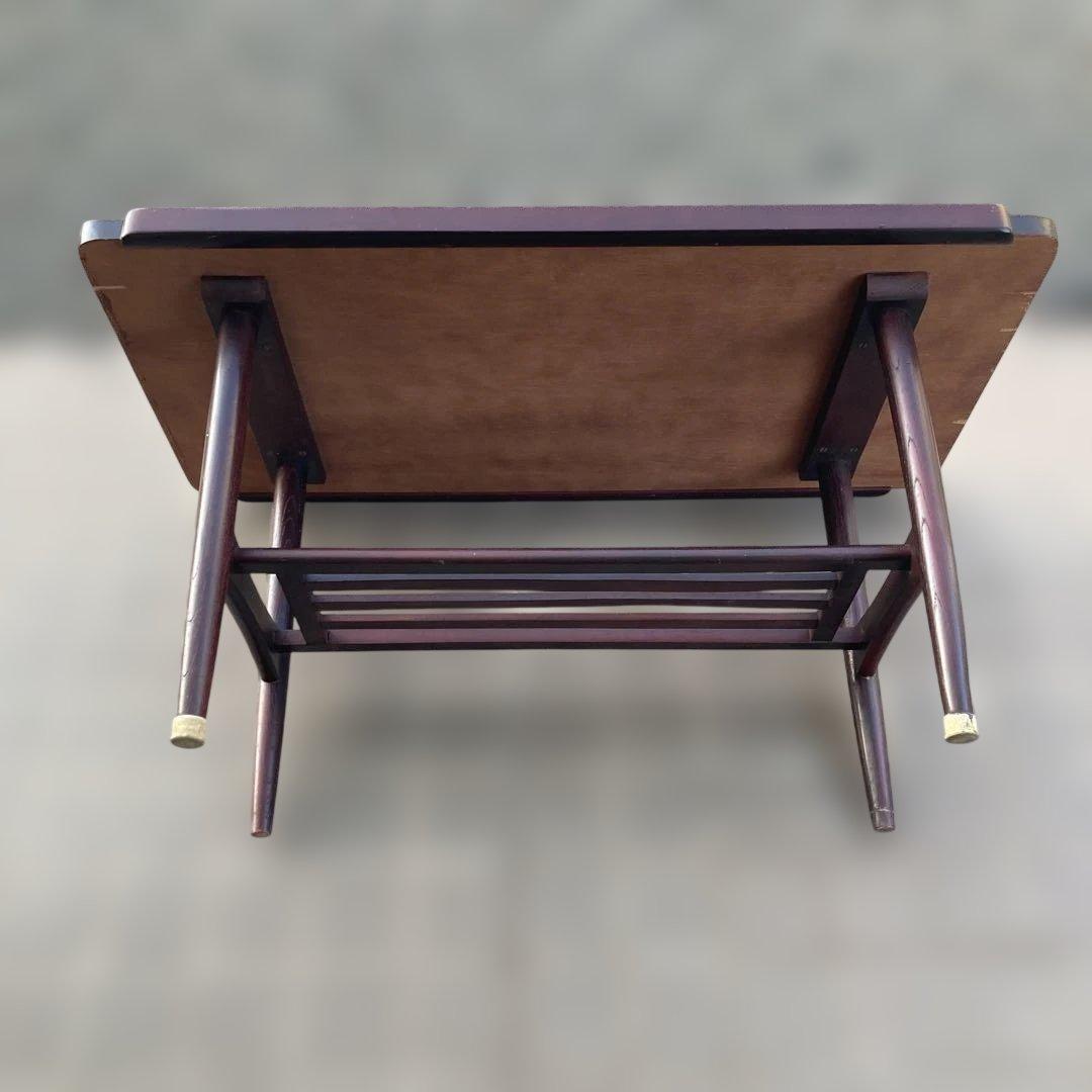 ブラウン木製サイドテーブル　昭和レトロ