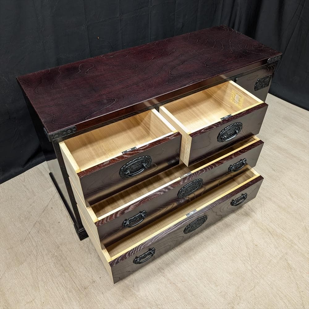 三舟木工 ケヤキ 整理箪笥 リビングチェスト タンス 箪笥 たんす