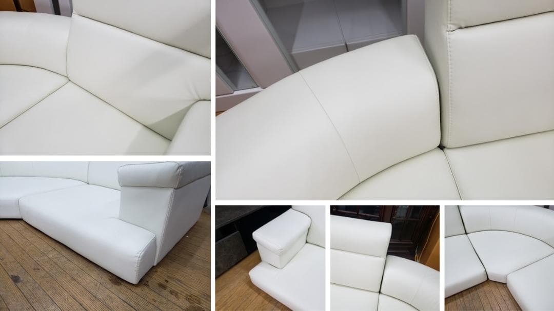 ①ハンドメイドmama　H7　合皮　コーナー ローソファ　５点セット