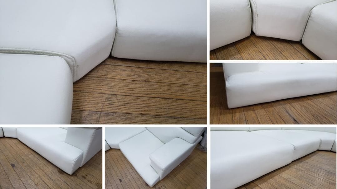 ①ハンドメイドmama　H7　合皮　コーナー ローソファ　５点セット