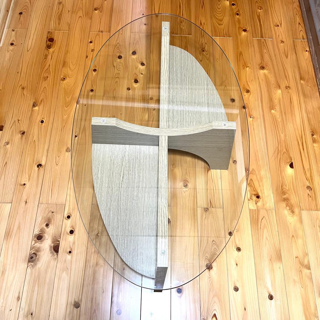 【美品】東谷 オーバルテーブル 強化ガラス 楕円