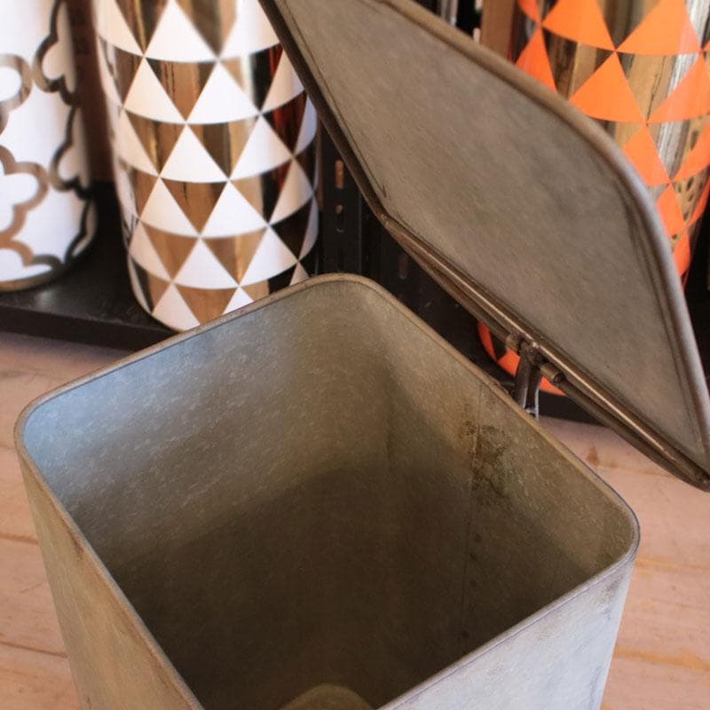 アンティーク調 ペダル式ダストボックス ゴミ箱 蓋付き 399-1707