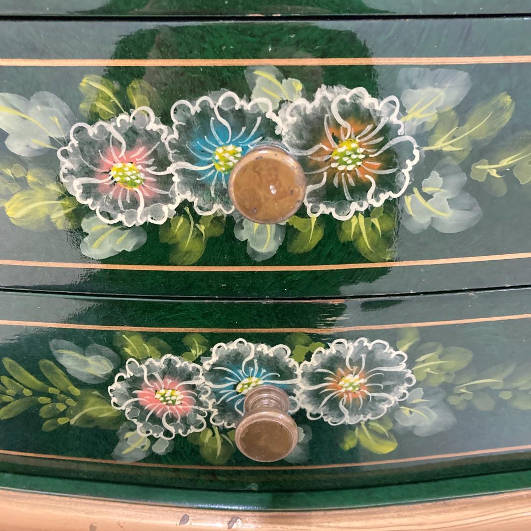 アンティーク調　猫脚　花柄　サイドチェスト　キャビネット　電話台　サイドボード