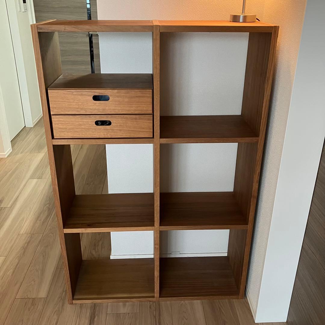 無印良品 スタッキングシェルフセット・３段×２列・ウォールナット材