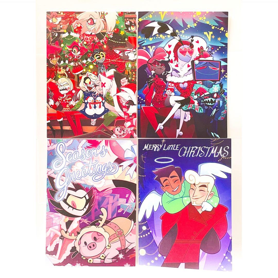 Hazbin Hotel ハズビンホテル グリーティングカード クリスマス 4枚