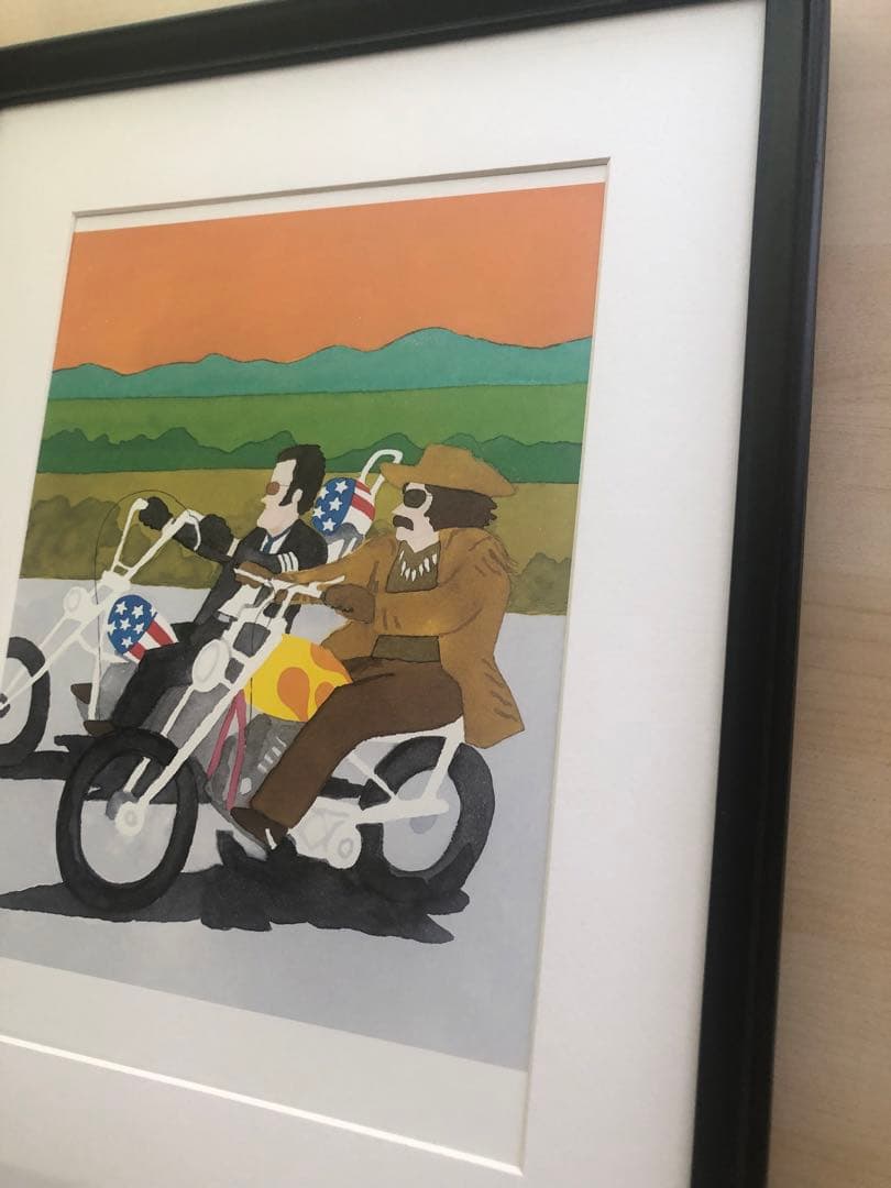 PK額装品 和田誠 映画 イージーライダー デニスホッパー A3額入 ポスター風