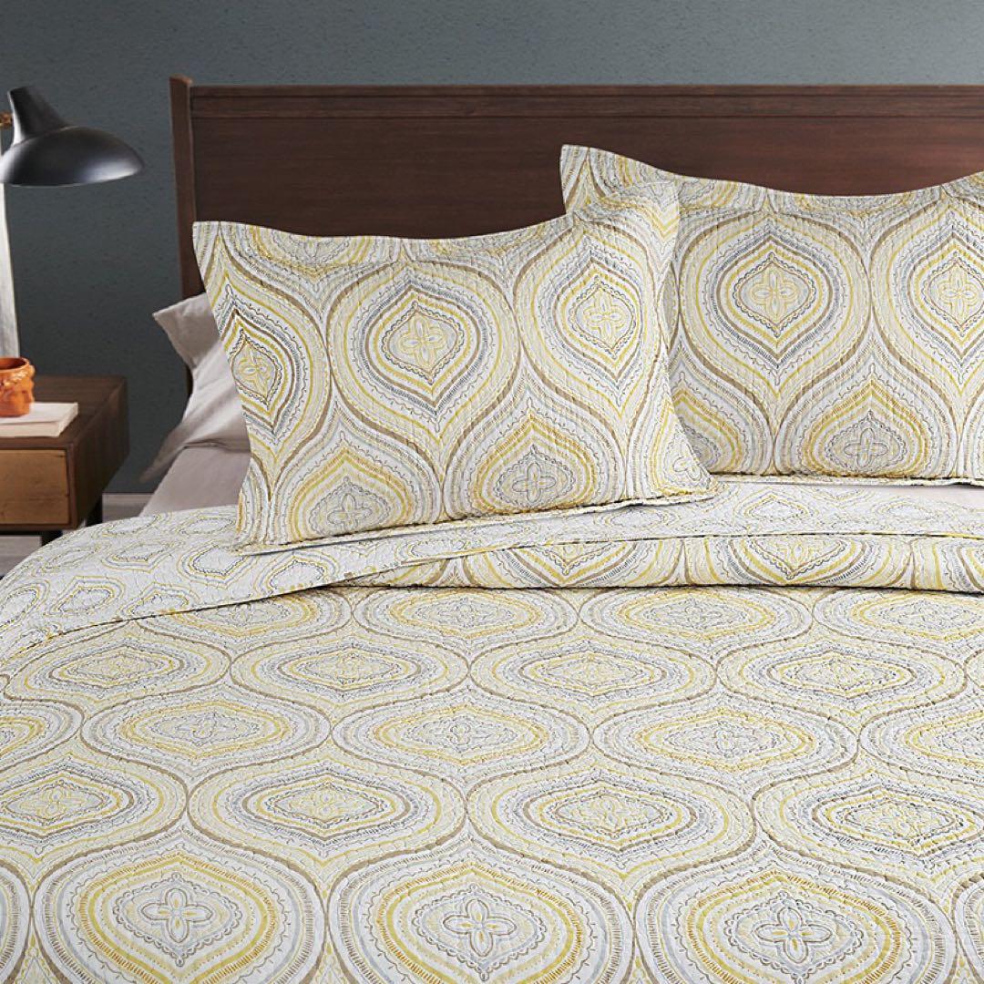 キルトベッドカバー3点セット綿マルチカバー キルティング 839