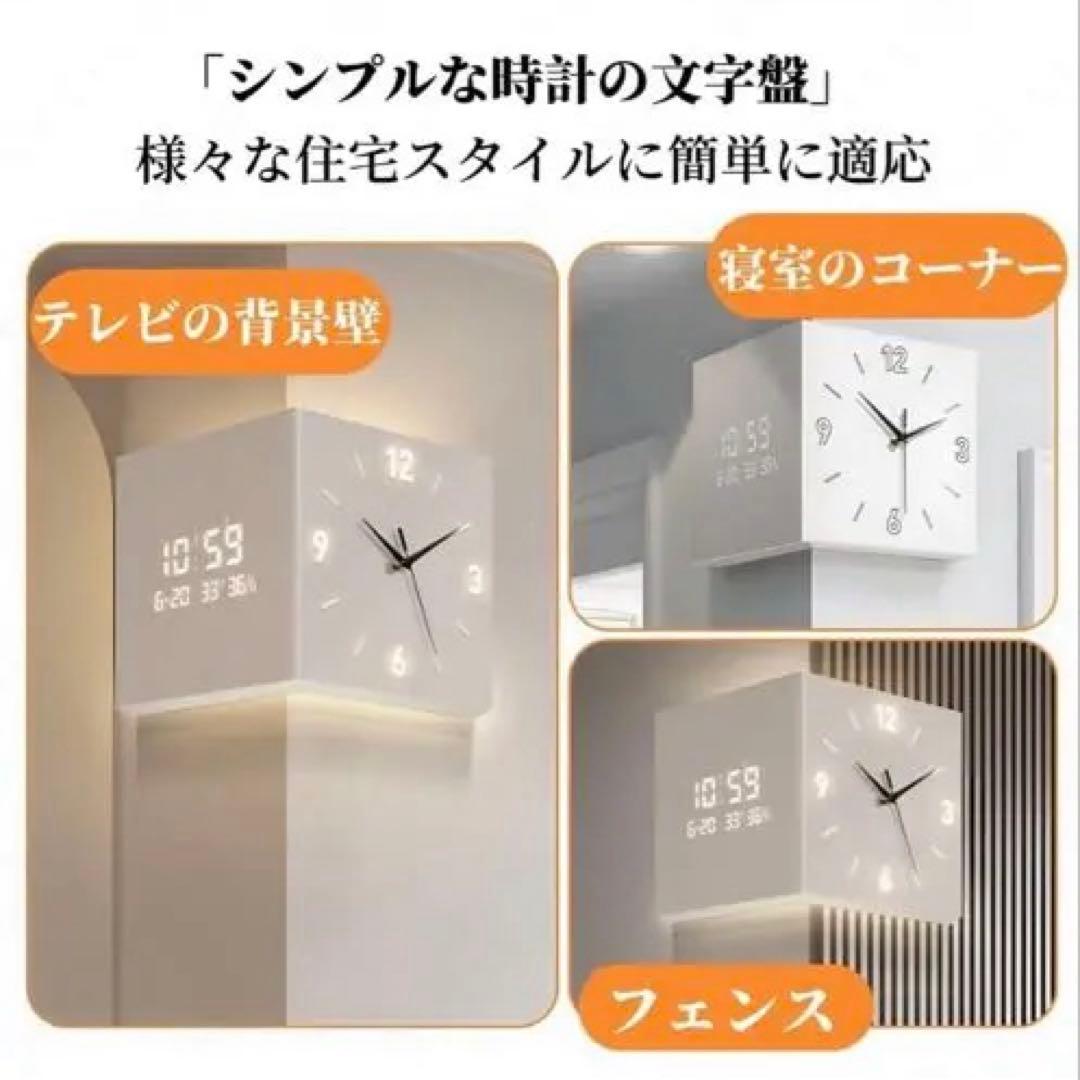 両面時計　立方体時計 グレー 30cm