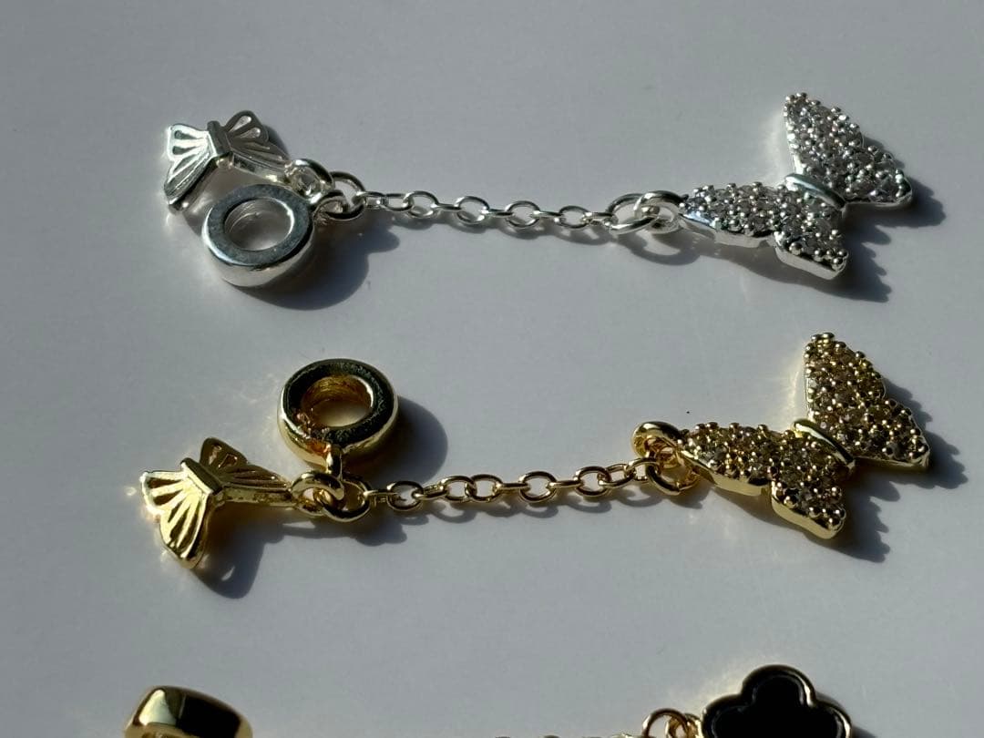 チェーン付ロンデル　パーツ　シルバー　ゴールド　ブラック　ハンドメイド　ばら売り