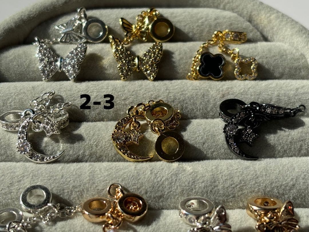 チェーン付ロンデル　パーツ　シルバー　ゴールド　ブラック　ハンドメイド　ばら売り