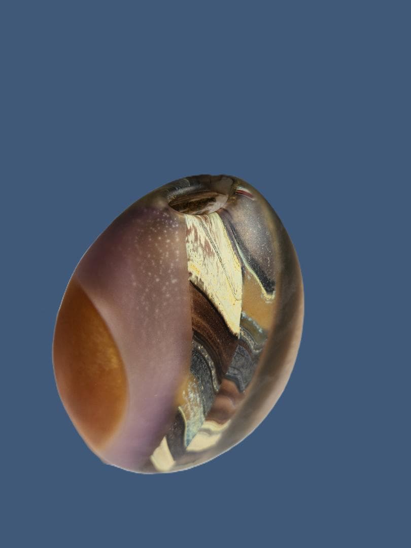 一点もの 窯変流水彩花器 共箱付 未使用 ガラス工芸 置物