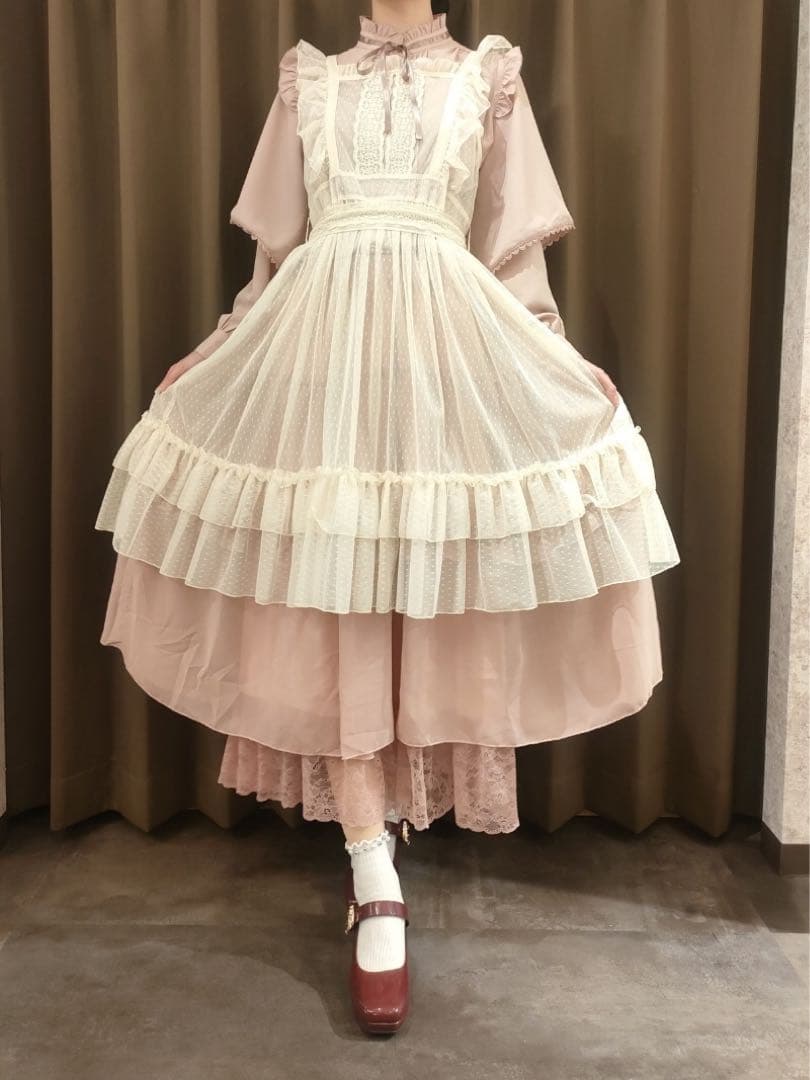 axes femme kawaii ドットチュールエプロン 白 - メルカリ