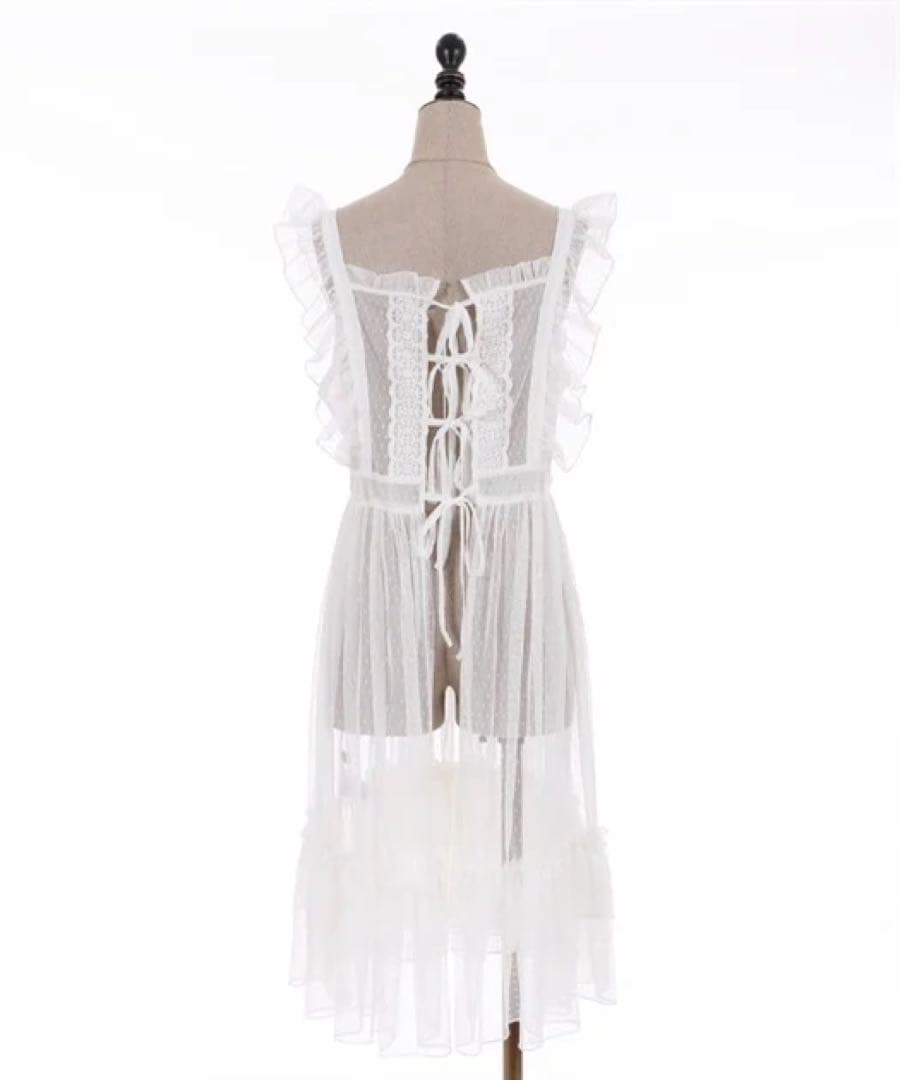 axes femme kawaii ドットチュールエプロン 白 - メルカリ