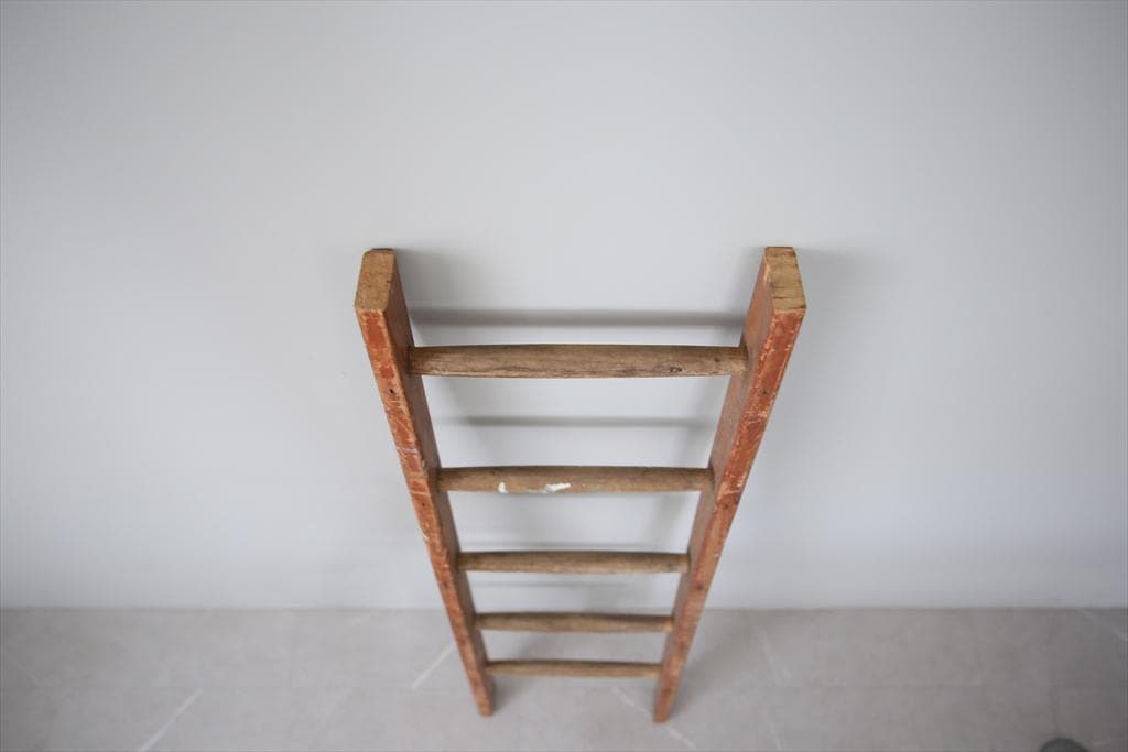 英国アンティーク木製ラダー/脚立はしご/階段ステップ/吊ハンガー85-216-3