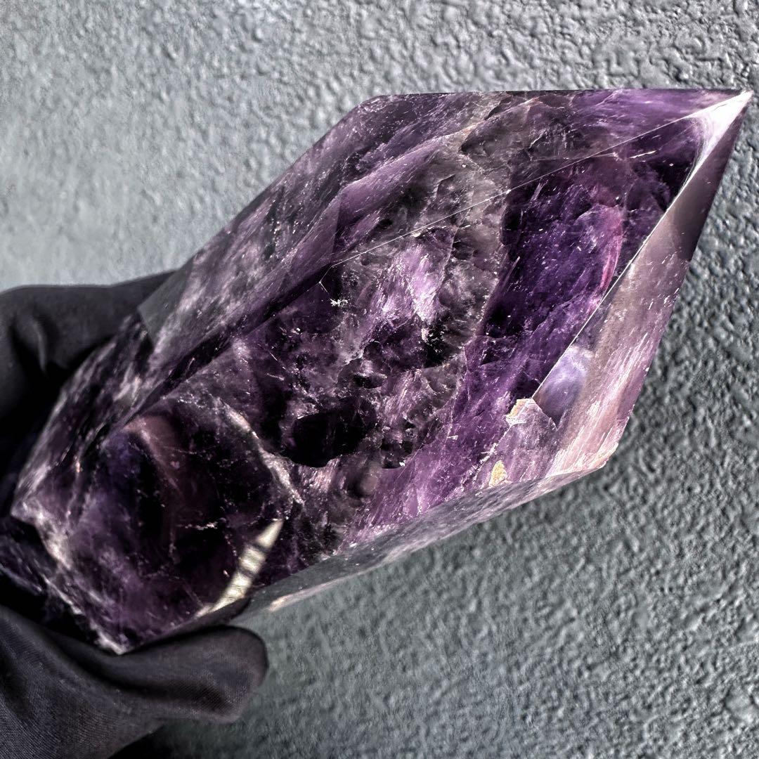 巨大☆キラキラ☆アメジスト 六角柱 水晶パワーストーン 天然石 原石A1188