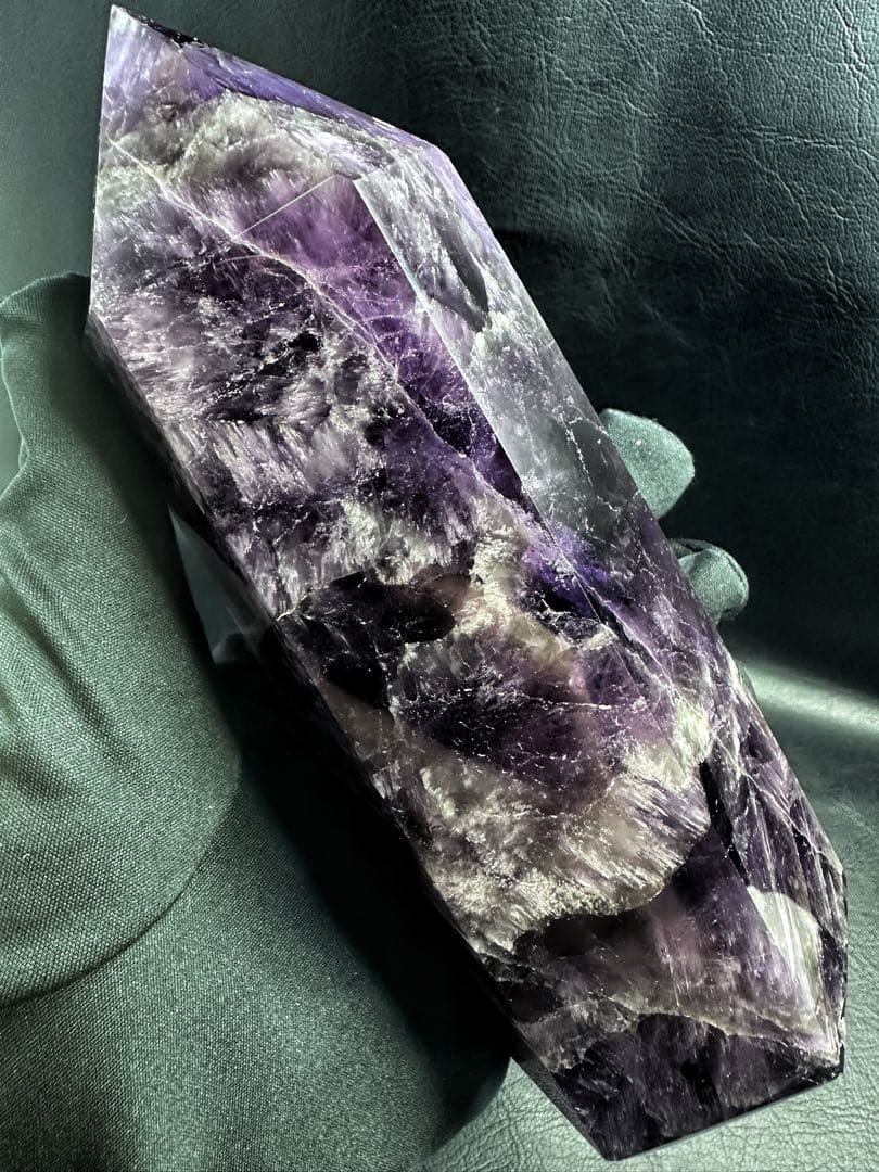 巨大☆キラキラ☆アメジスト 六角柱 水晶パワーストーン 天然石 原石A1188
