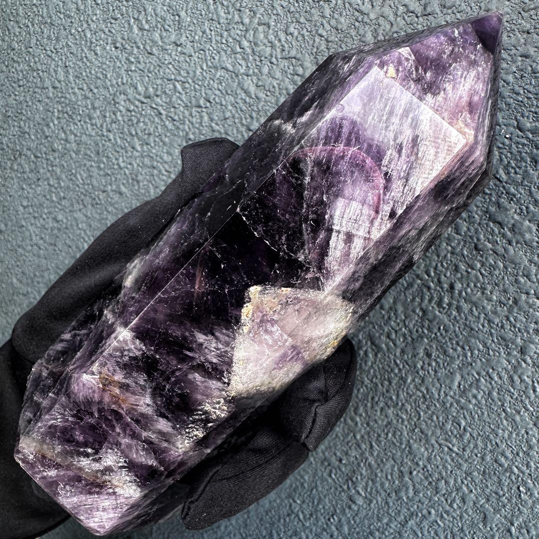 巨大☆キラキラ☆アメジスト 六角柱 水晶パワーストーン 天然石 原石A1188