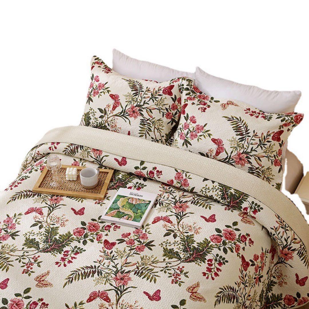 キルトベッドカバー3点セット綿マルチカバー キルティング 820