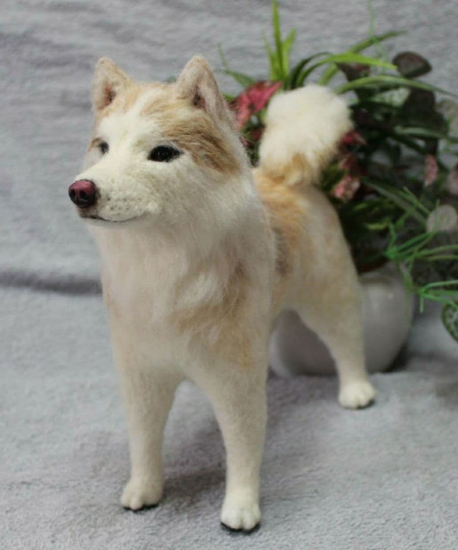 羊毛フェルト オーダー 「リアルで可愛いワンちゃん」シベリアンハスキー うちの子