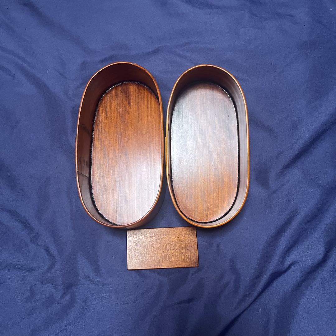 ぬし熊　わっぱ弁当　摺り漆塗り　小判型弁当箱