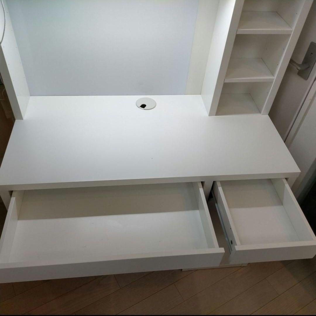 IKEAイケアミッケ学習机ホワイトDIYカスタム 追加ユニット LEDライト