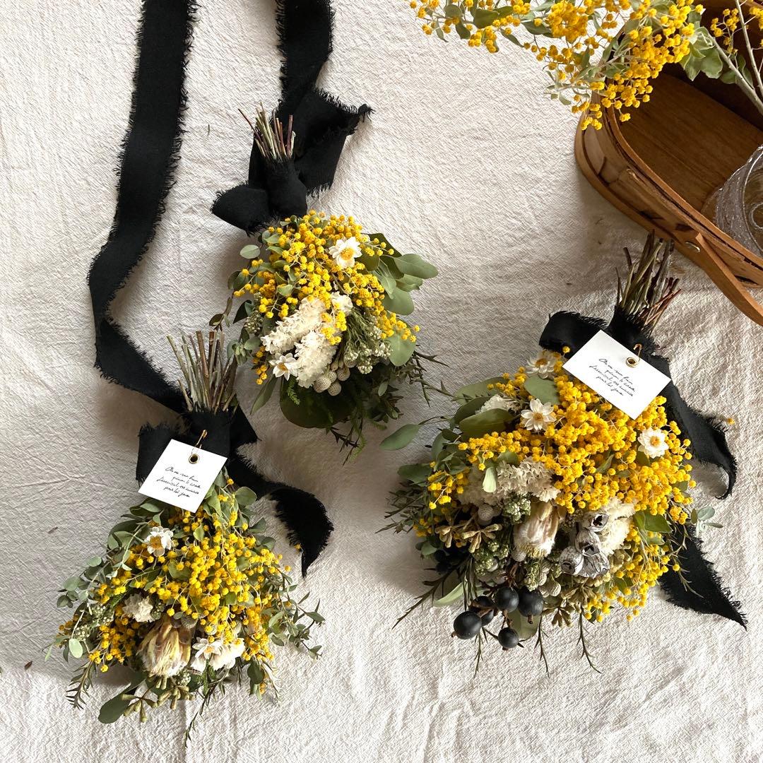 ●売却済● パールアカシアとプロテアのスワッグ　2個(約28cm、23cm)