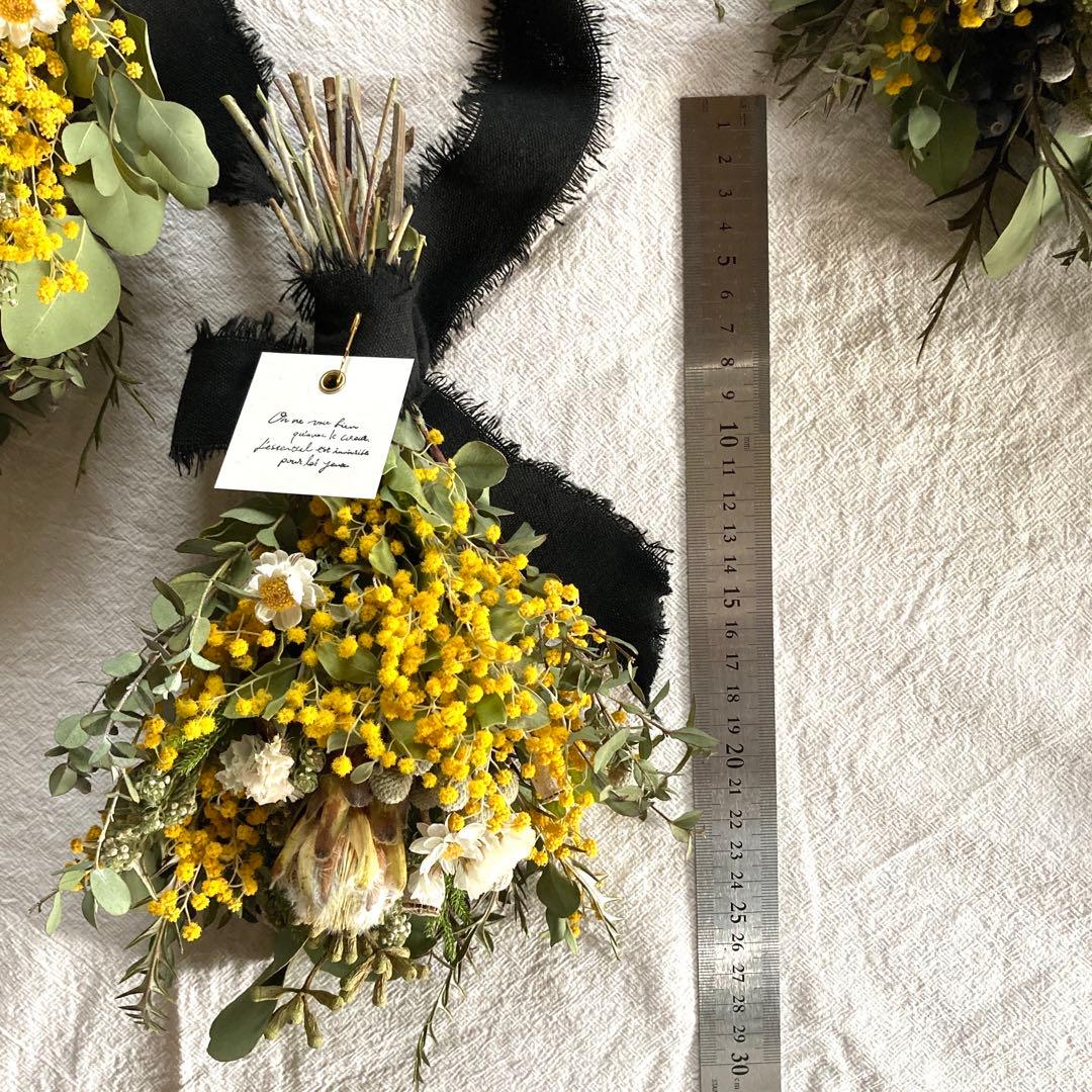 ●売却済● パールアカシアとプロテアのスワッグ　2個(約28cm、23cm)