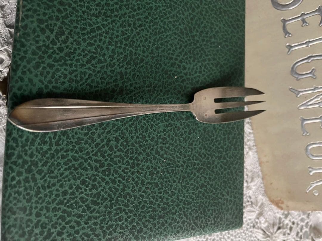 【お41】30 フランスアンティーク　フォーク　メッキ