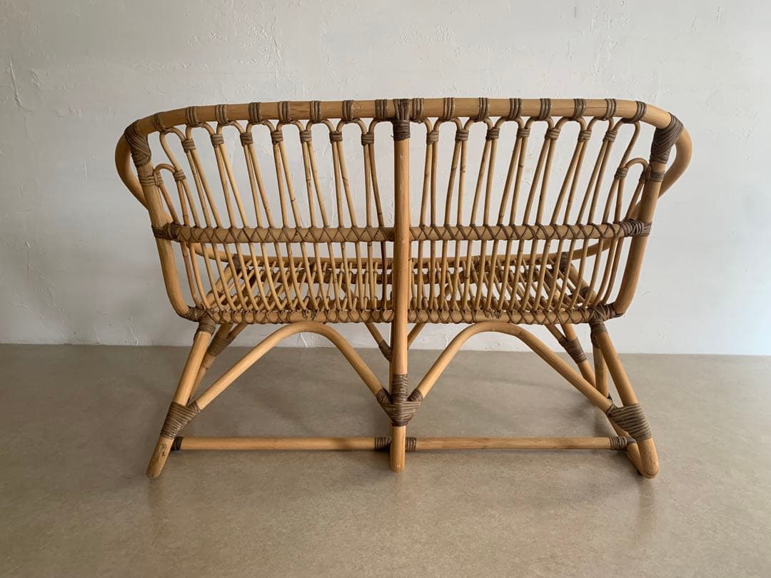 ラタン 2人掛けソファ 110cm幅