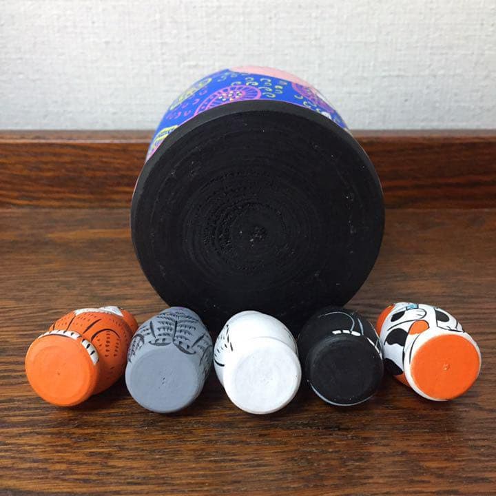 ＊訳あり ロシア雑貨☆ネコマトリョーシカ(6P)招き猫 縁起物 エカテリーナ作