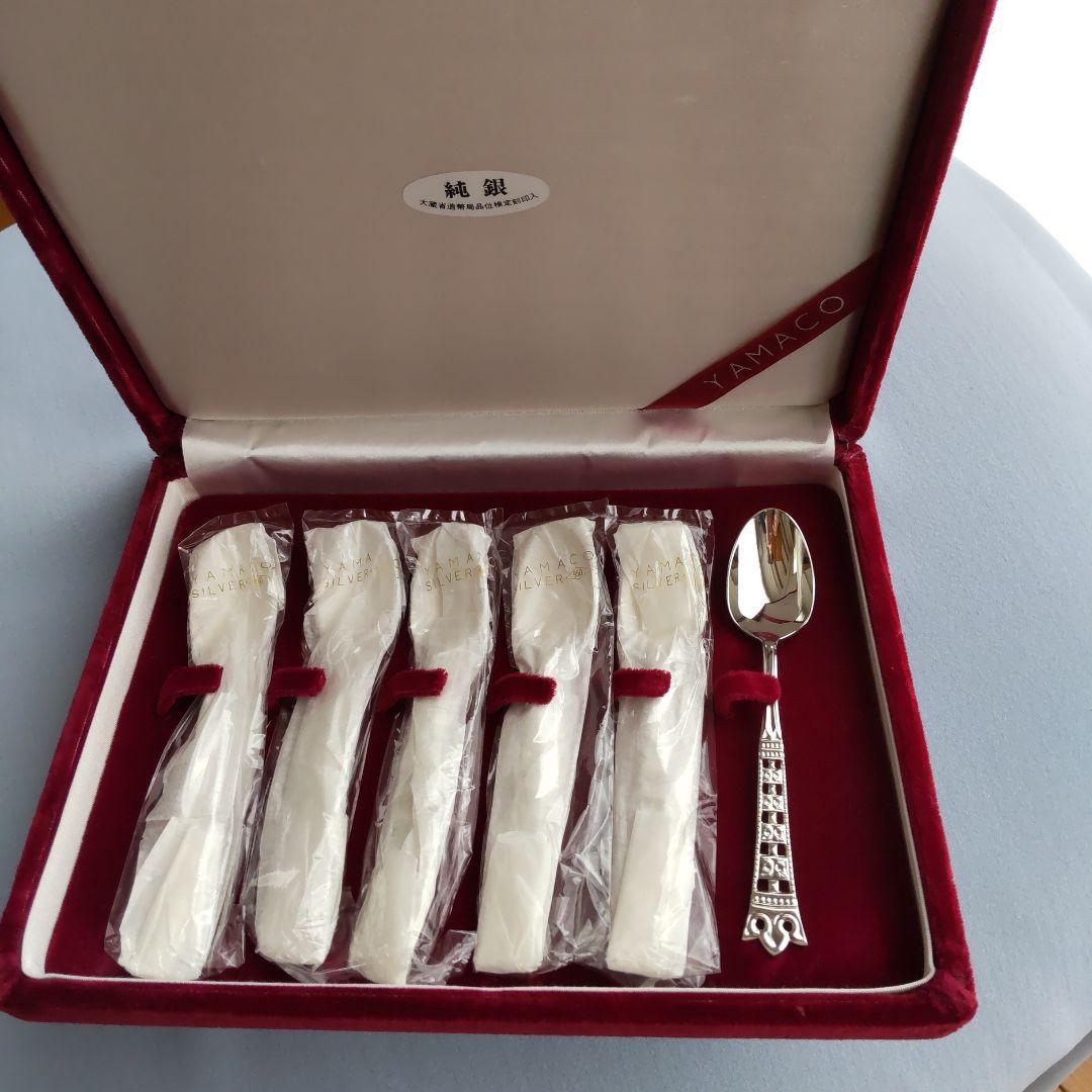 山崎金属工業 YAMACO 純銀スプーン アテネコーヒースプーン6本