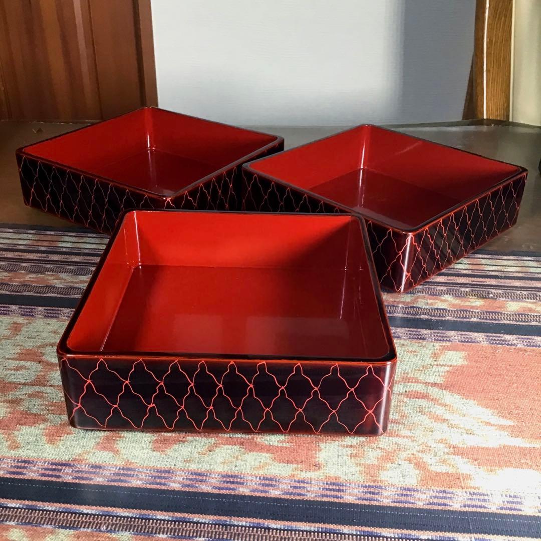 『メルうー特価』　越前塗　三段重