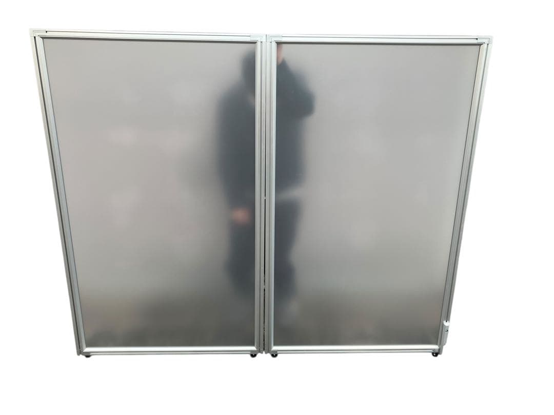 【美品】パーテーション 2枚セット アルミ オフィス 衝立 間仕切り 目隠し