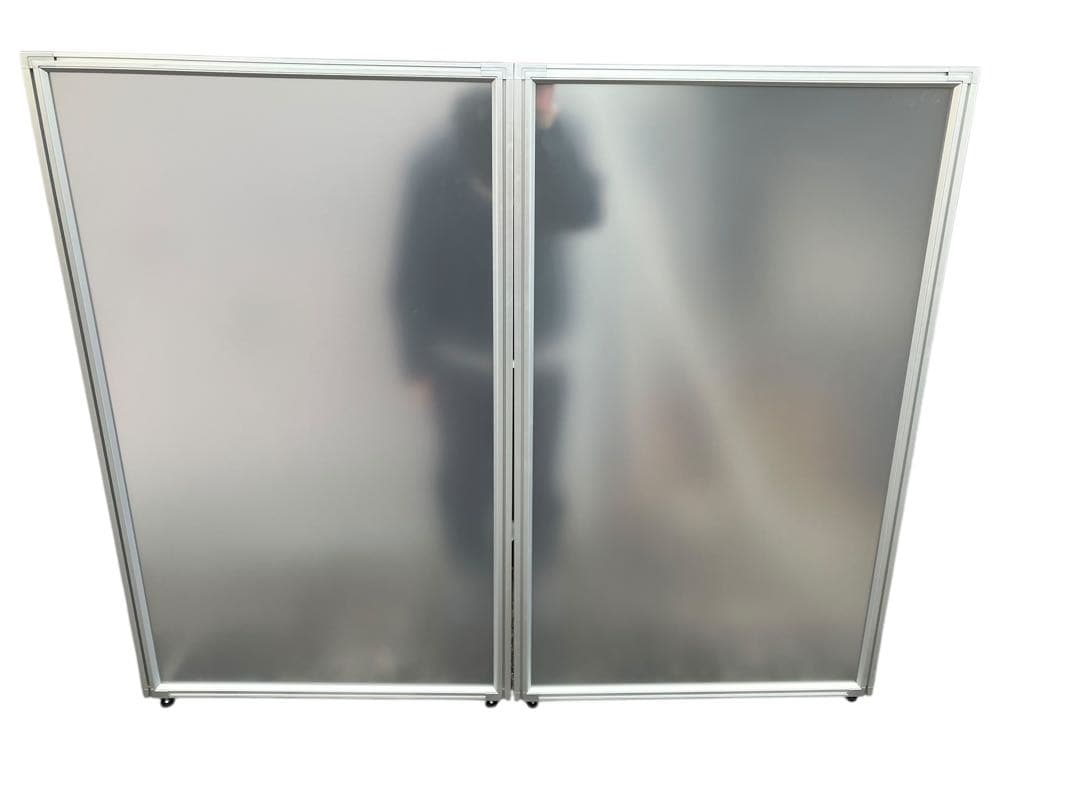 【美品】パーテーション 2枚セット アルミ オフィス 衝立 間仕切り 目隠し