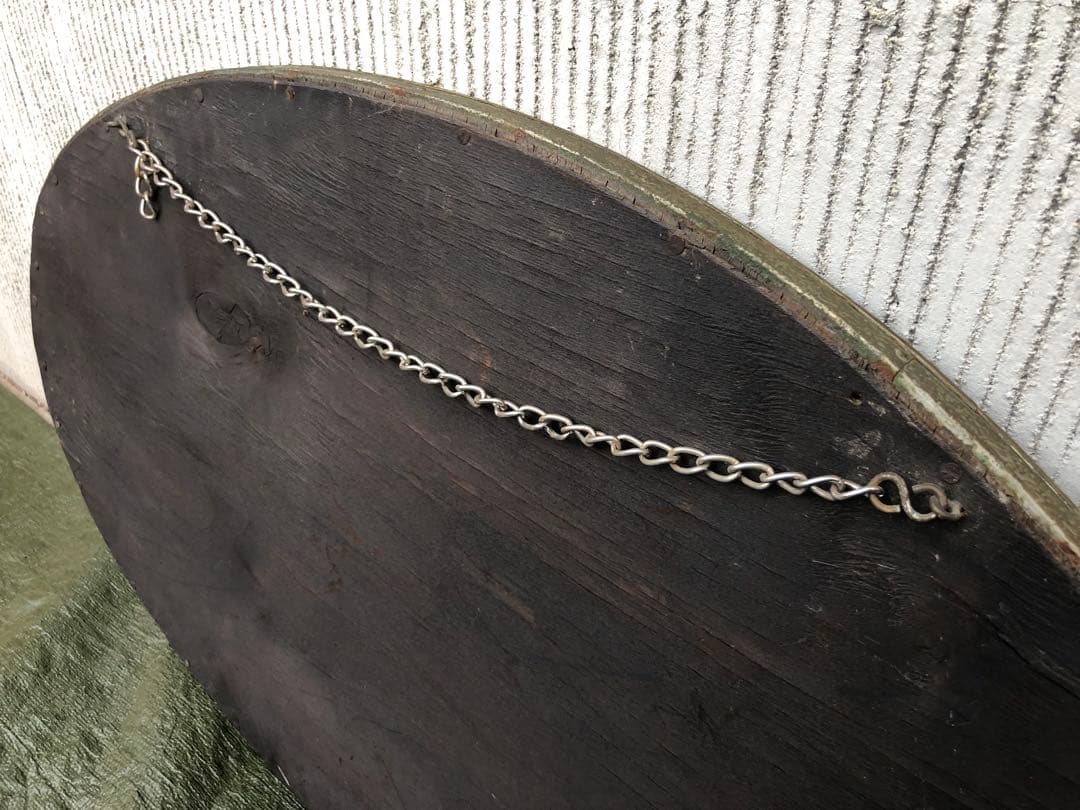 【壁掛け鏡】楕円　壁掛け　オーバルミラー　ベベルミラー　ヴィンテージアンティーク