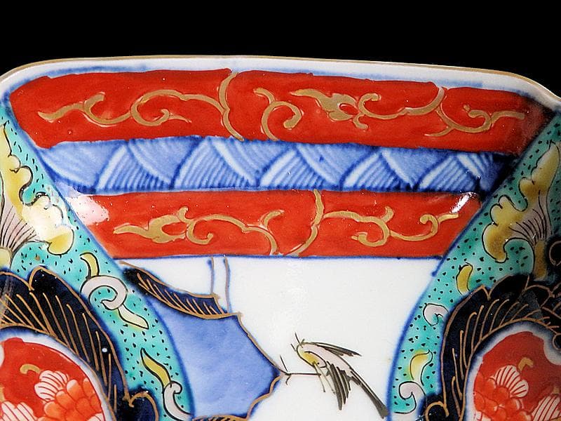 古伊万里 色絵 窓絵 花鳥紋の図 四方角皿 5客 1221AS-BFg - メルカリ