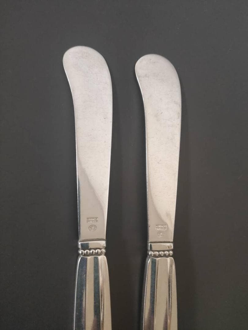 ジョージジェンセン エコーン バター ナイフ 2本 純銀製 アンティーク