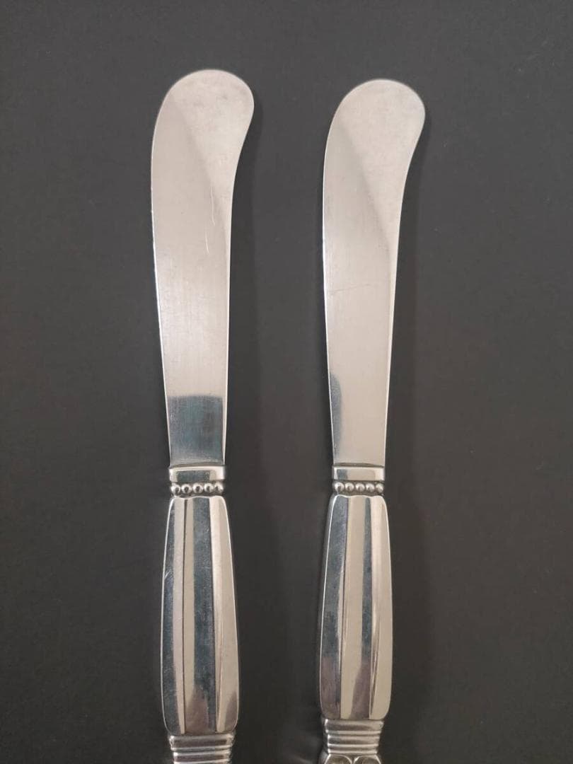 ジョージジェンセン エコーン バター ナイフ 2本 純銀製 アンティーク