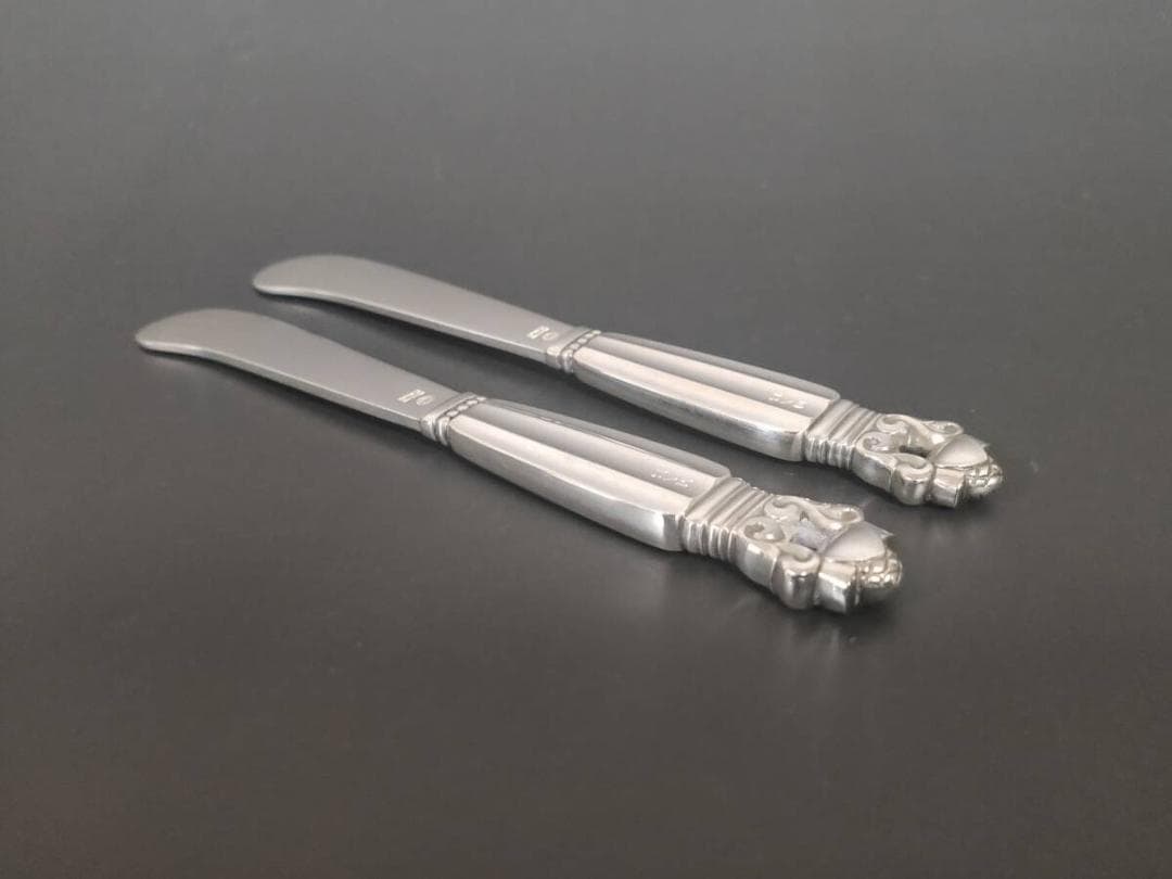 ジョージジェンセン エコーン バター ナイフ 2本 純銀製 アンティーク