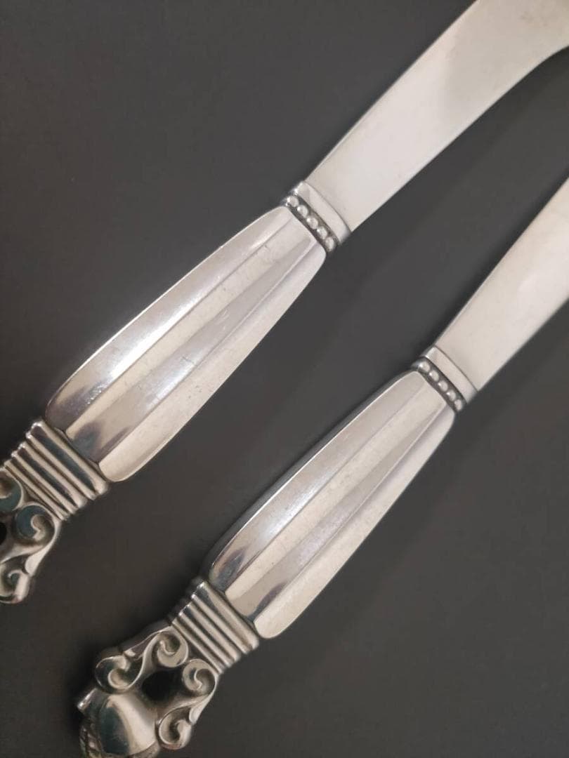 ジョージジェンセン エコーン バター ナイフ 2本 純銀製 アンティーク