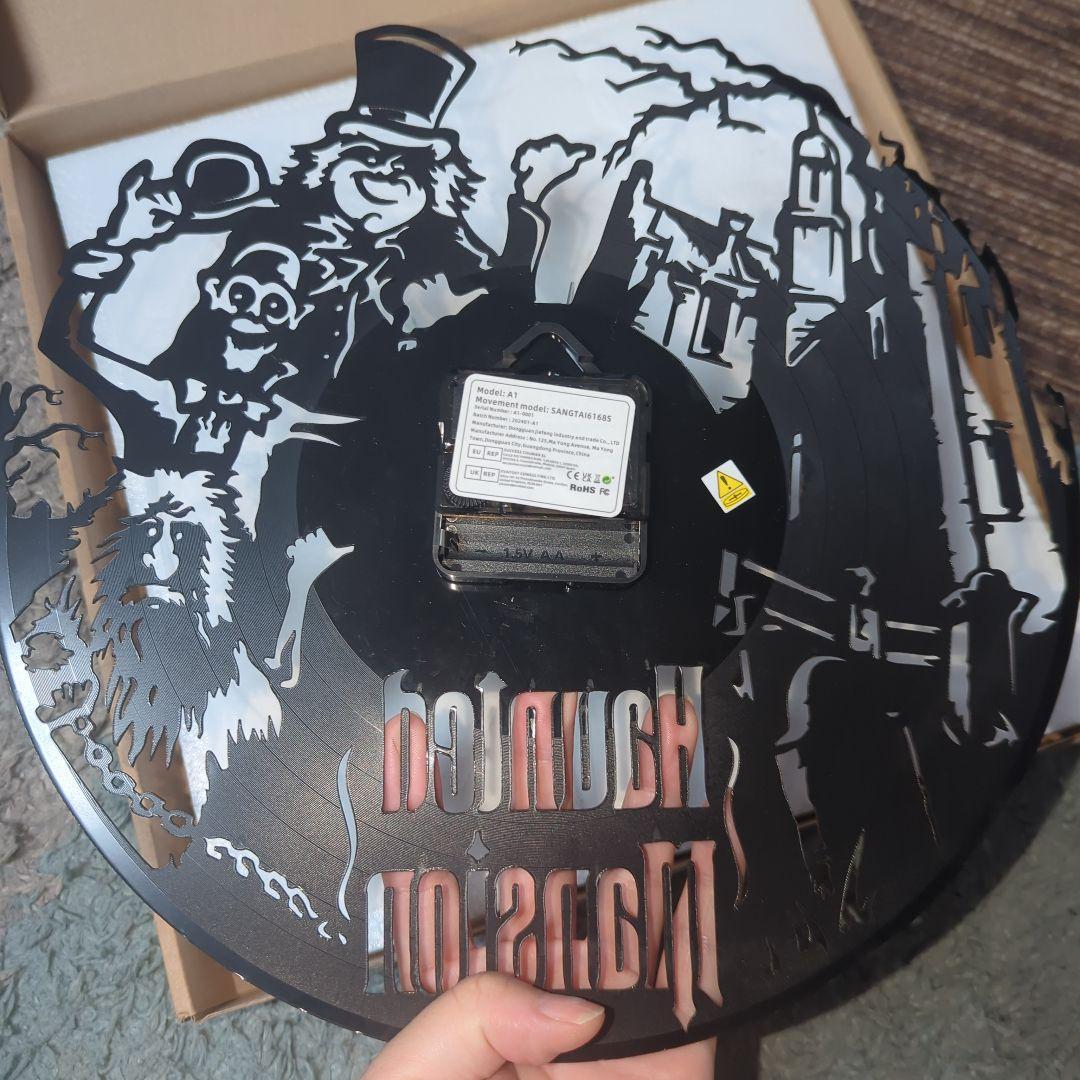 ホーンテッドマンション　ビニール　レコード　壁時計　掛け時計　時計　壁掛け時計