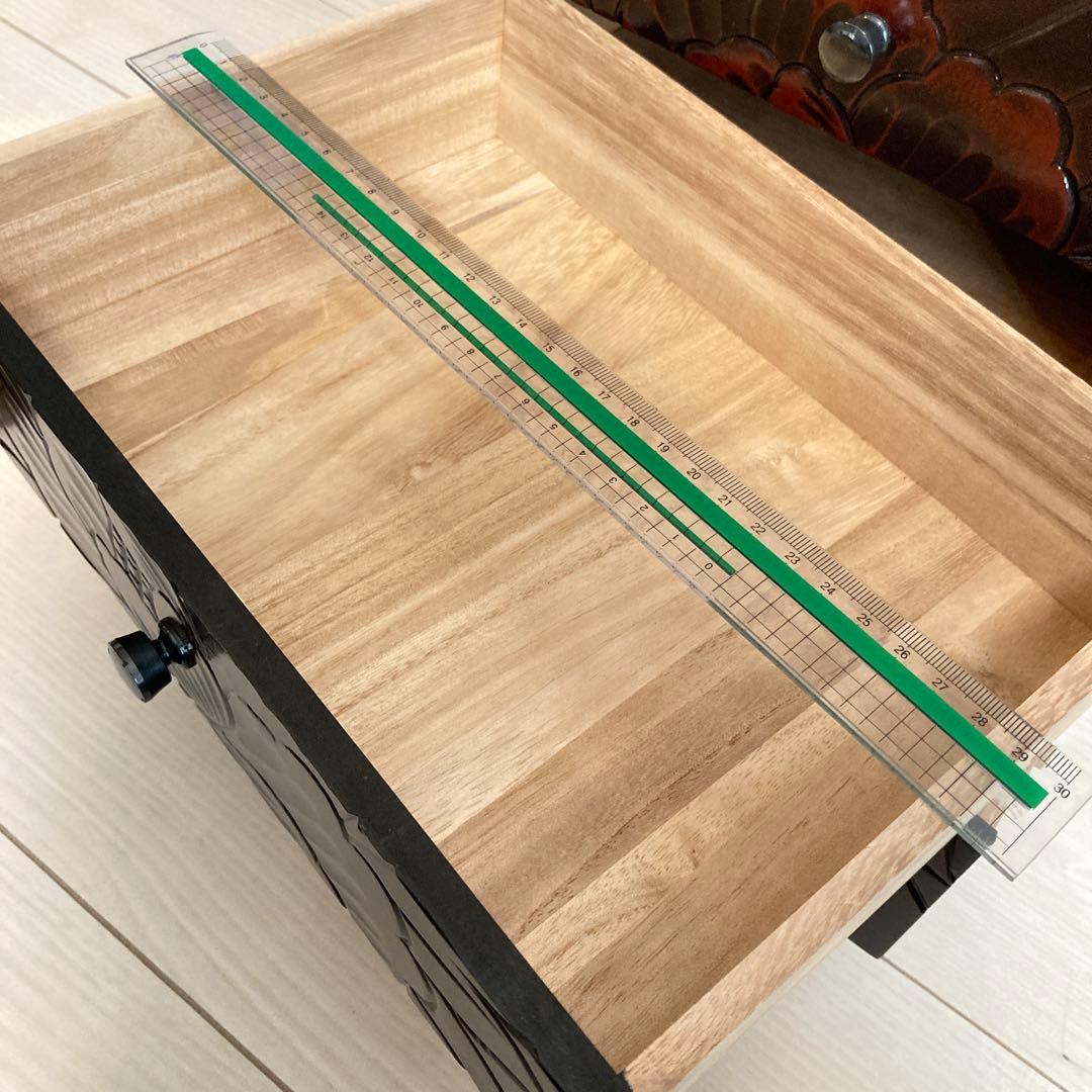 高級・総桐・未使用品】静華シリーズ 3段チェスト 牡丹線彫 鎌倉彫 三