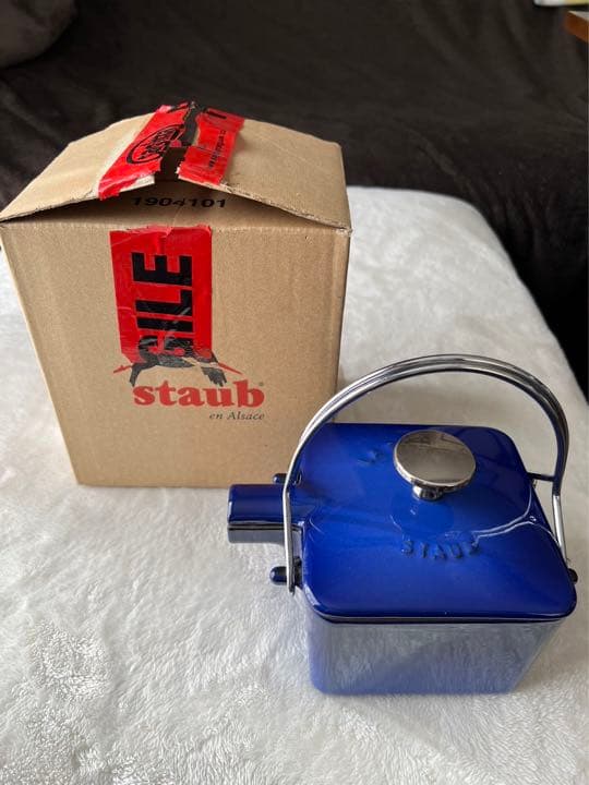 staub ストウブ スクエアティーポット ブルー - メルカリ