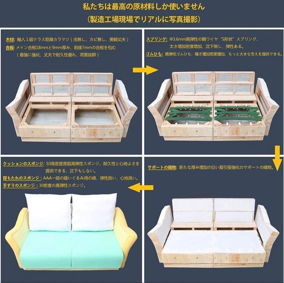 blf Furniture 2人掛け ソファ ライトグレー 組み立て