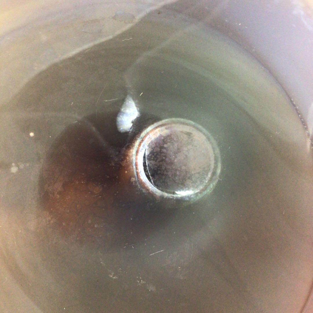 Ｒ５６２　水指　『倉本陽子作』『ガラス製』『竹蓋』『陵線の風景』　共箱　茶道具