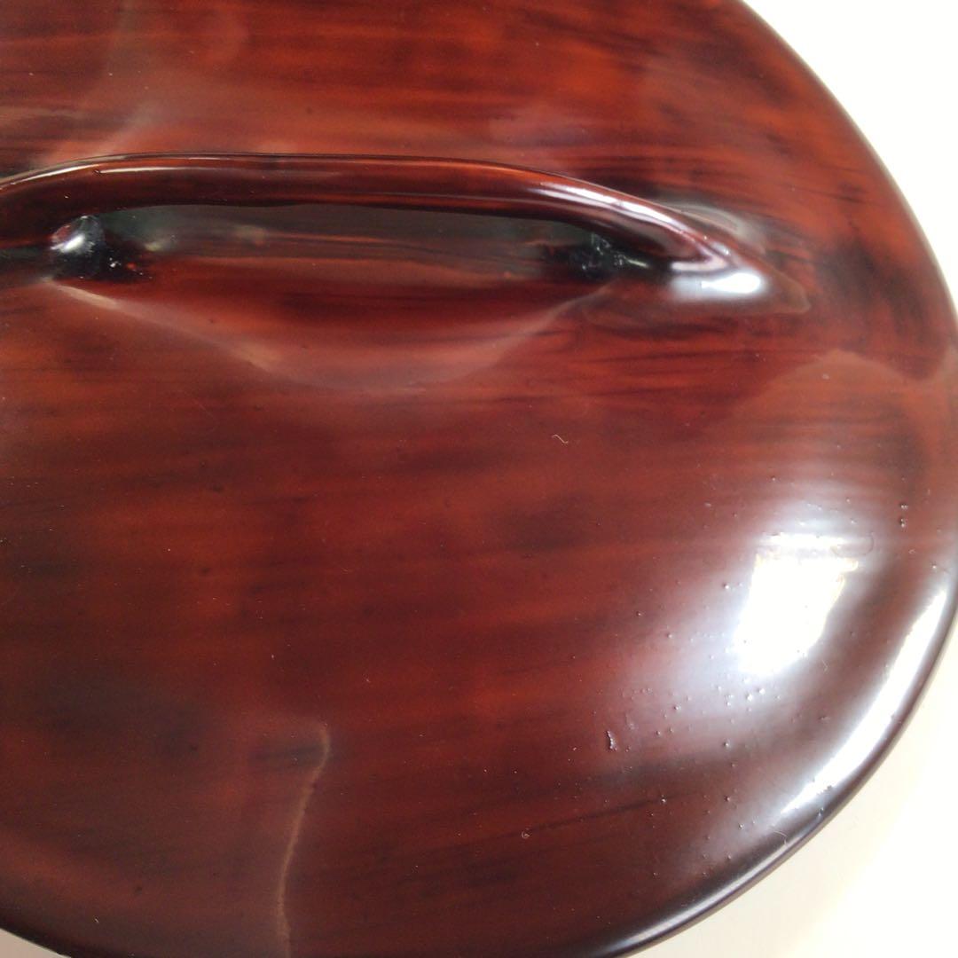 Ｒ５６２　水指　『倉本陽子作』『ガラス製』『竹蓋』『陵線の風景』　共箱　茶道具